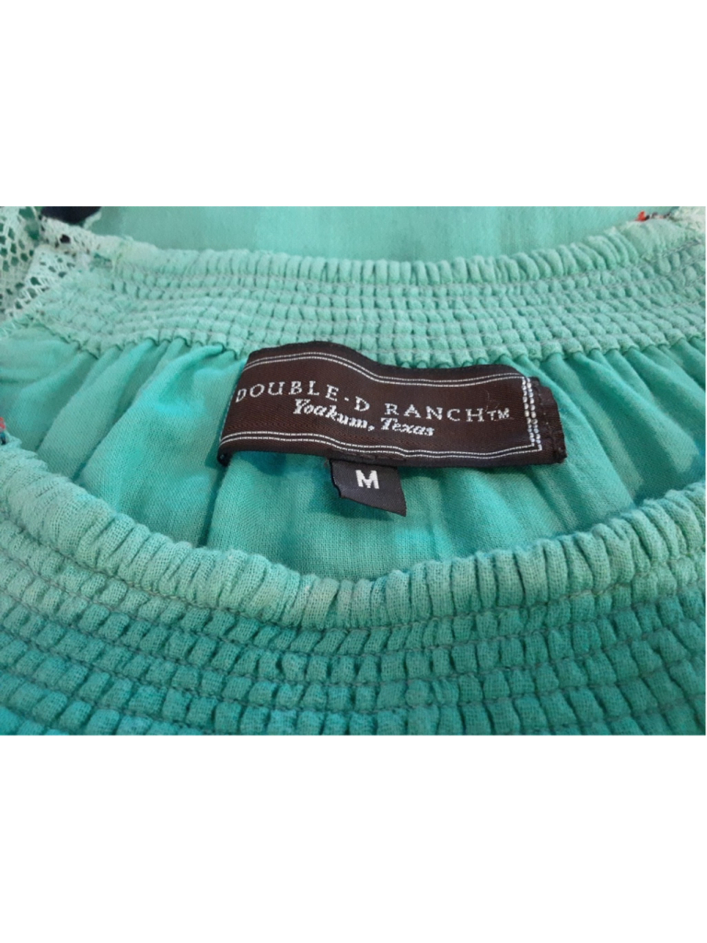 DOUBLE D RANCH-Chic Cotton Boho Beauty-Mint Green-Embroidered Crochet Lace-MED - Picture 13 of 16